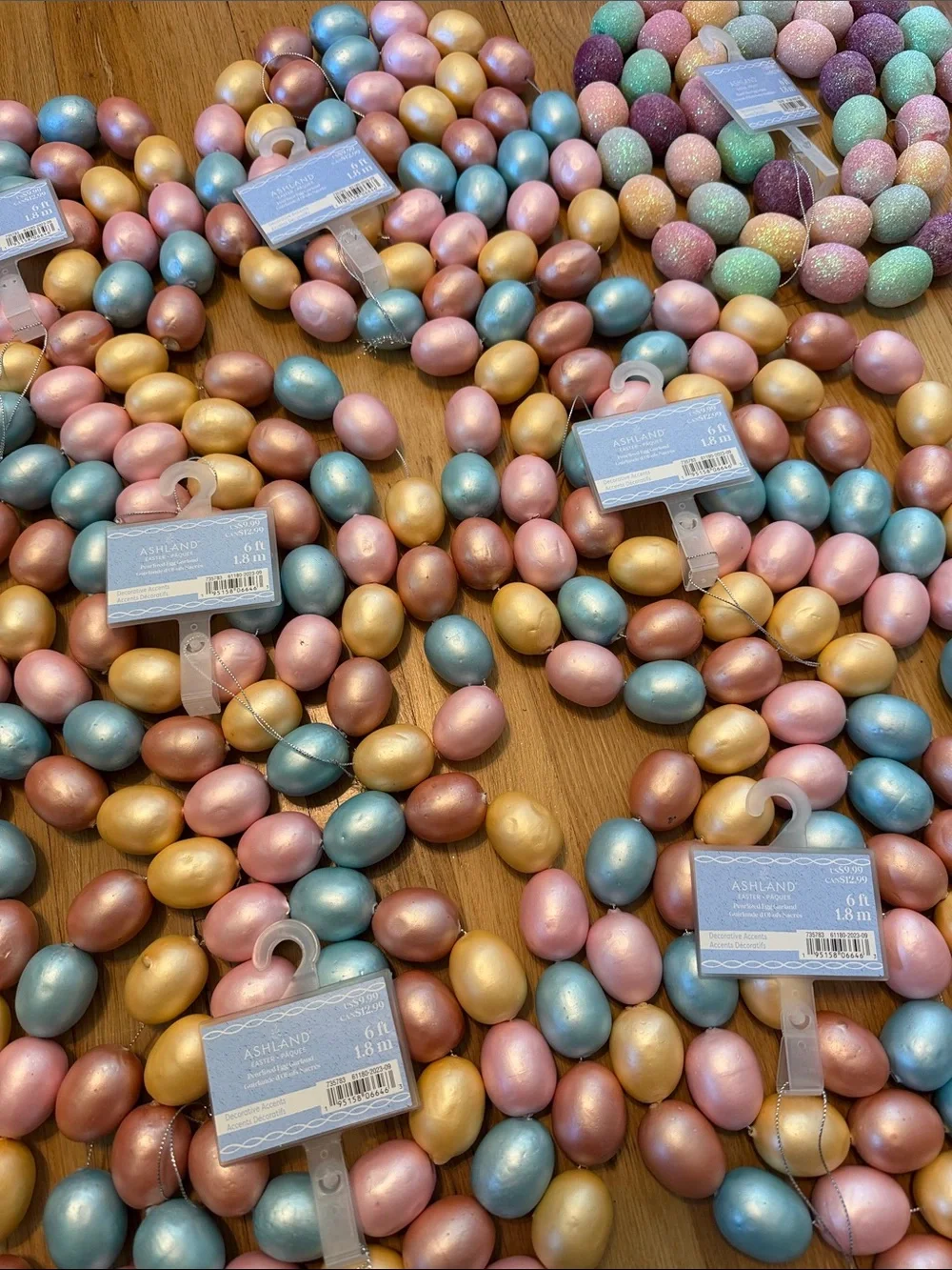 NWT Bundle of 11 Pearlized Easter Egg Garlands - 66ft Total 🐣 🌼